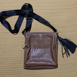 Steve Madden Tan Messenger Bag with Black Strap